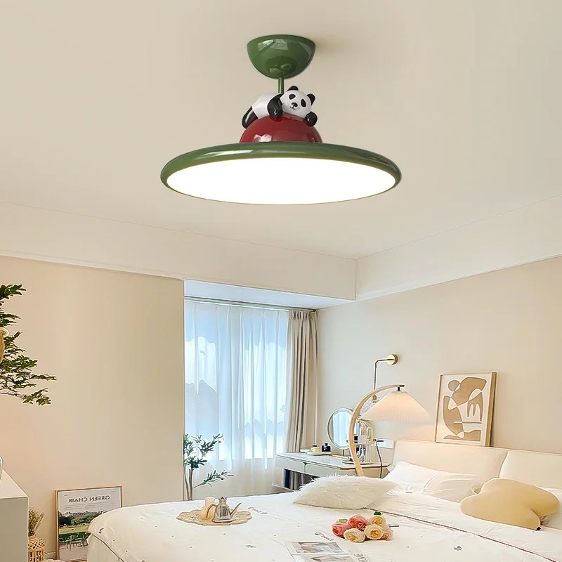 Baby Nursery Ceiling Light - Cartoon Cream Style Panda LED Ceiling