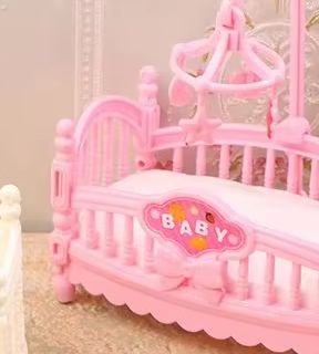 Baby Nursery Games - 1:12 Dollhouse Miniature Mini Baby Bed