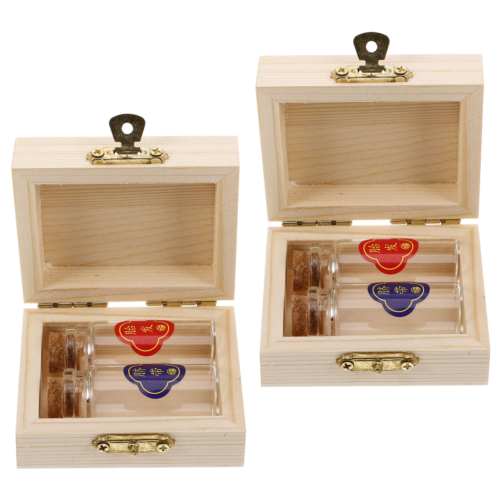 Baby Keepsake Box - 2Set Baby Hair Storage Box Wooden
