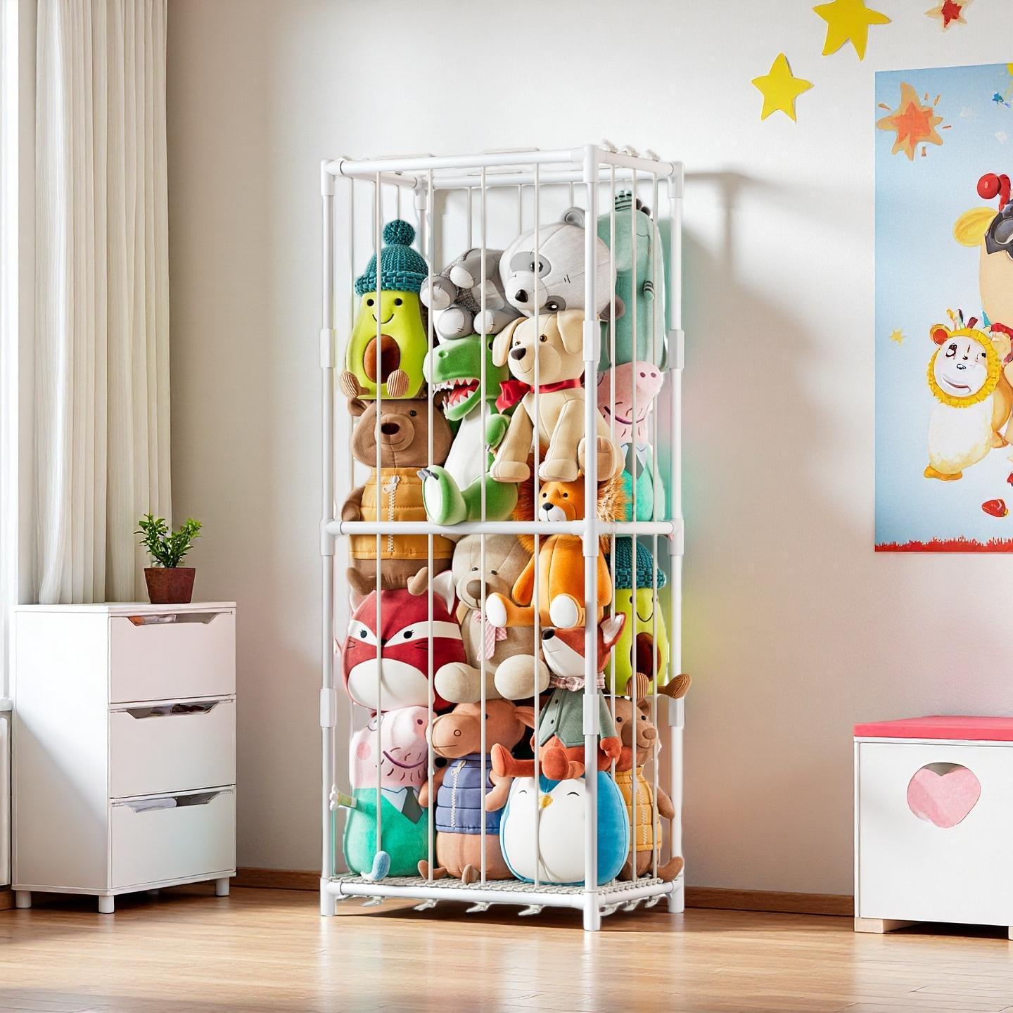 Baby Zoo Nursery - Vertical Stuffed Animal Storage Organizer Zoo
