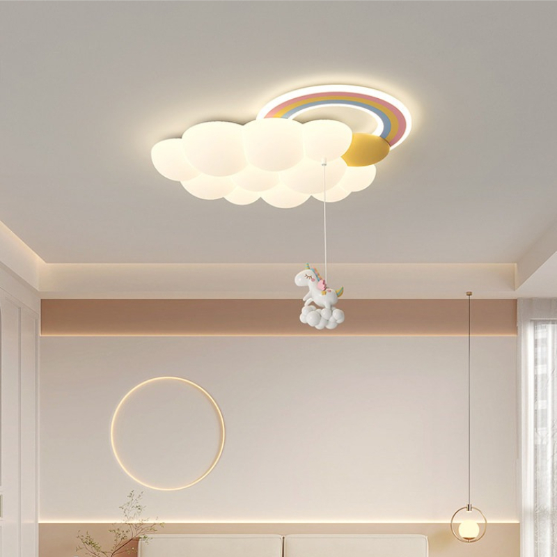 Baby Nursery Ceiling Light - Nordic Modern Cartoon Rainbow Childrens Room