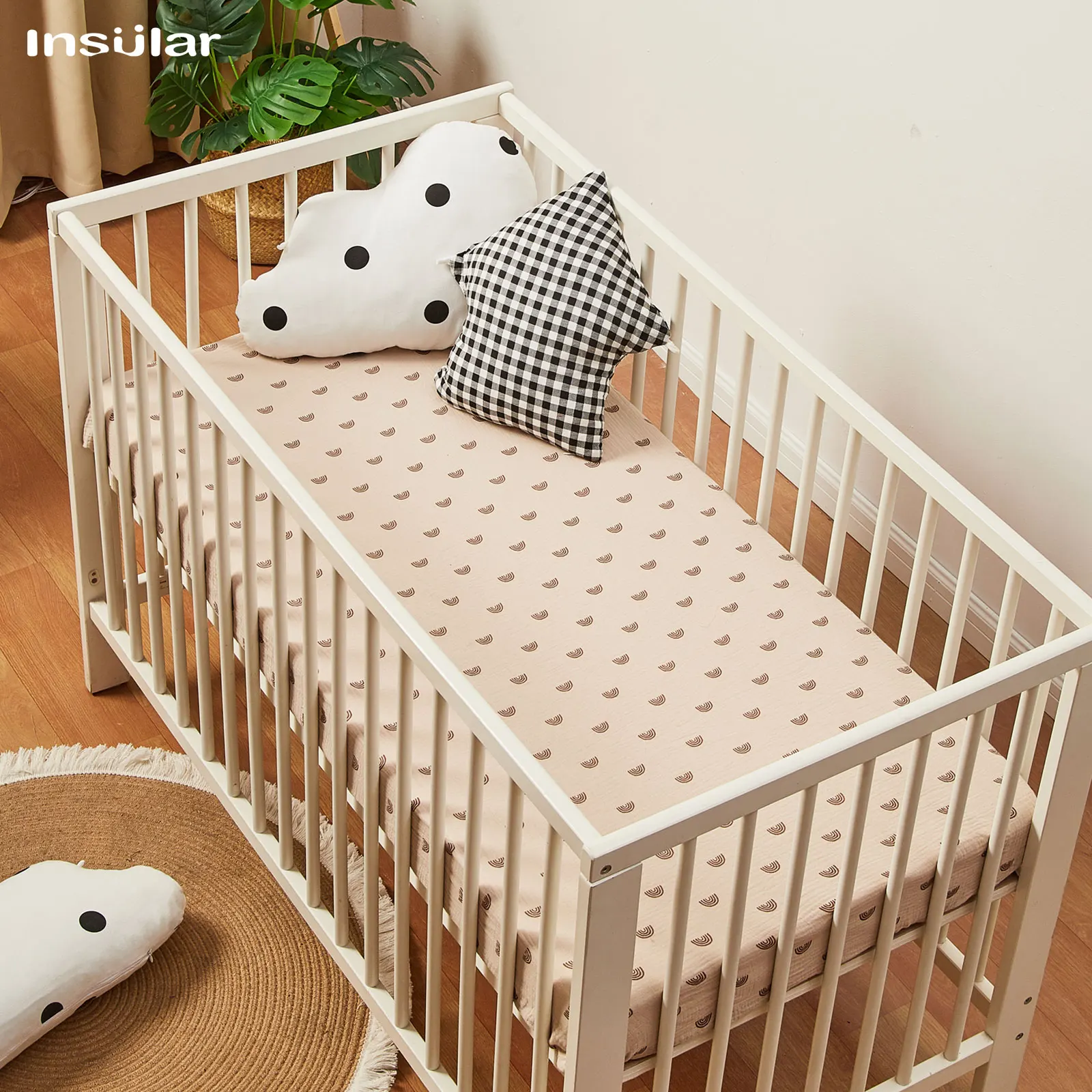 Baby Nursery Bedding Sets - 130*70cm Crib Fitted Sheets Soft Baby