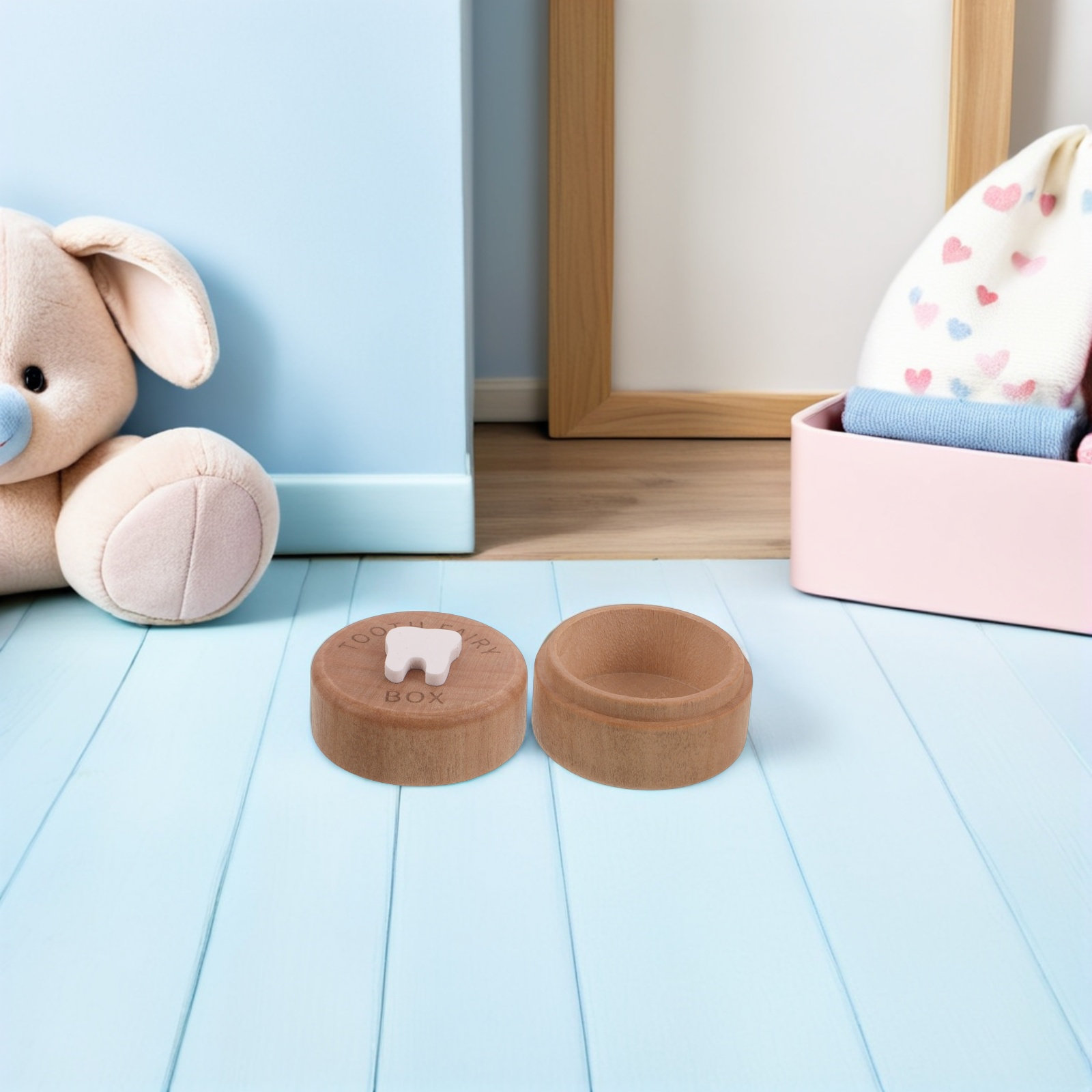Baby Keepsake Box - Kids Tooth Fairy Box Wooden Tooth
