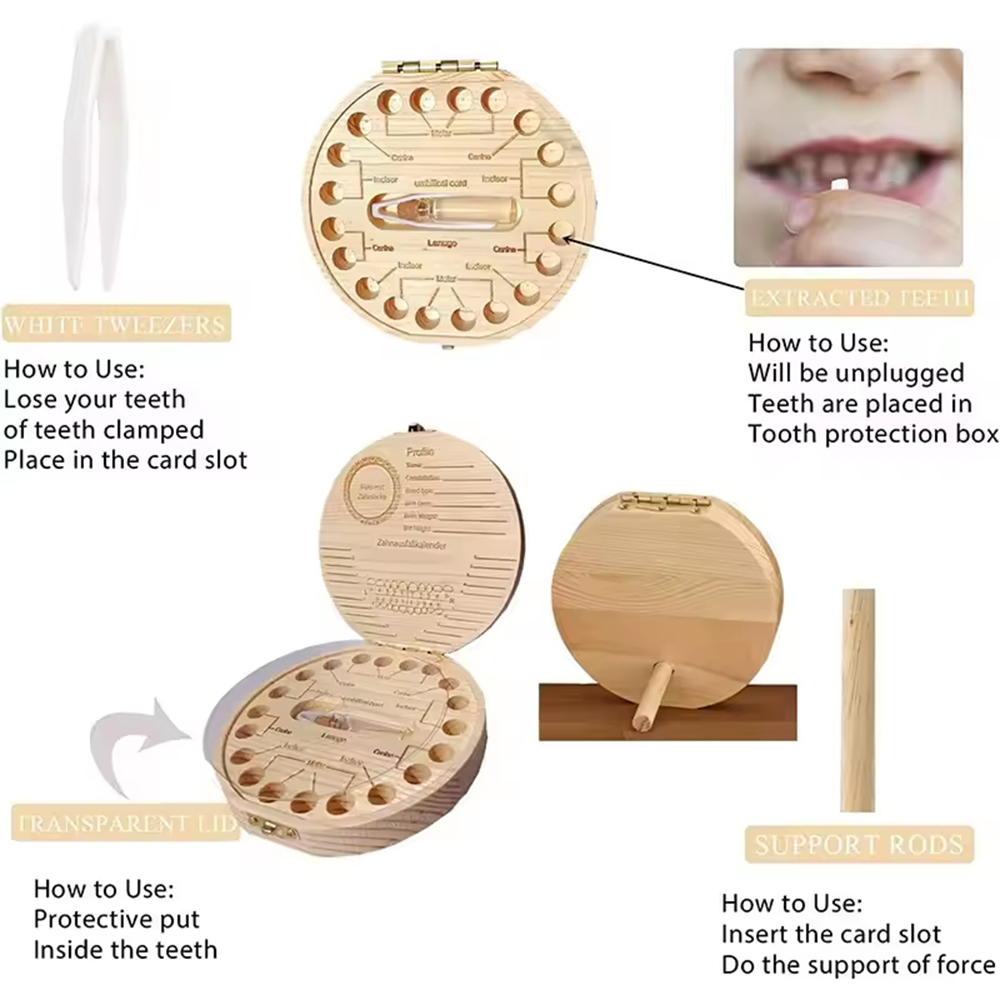 1PC Children's Milk Tooth Box  - Baby Keepsake Box 评论和价格