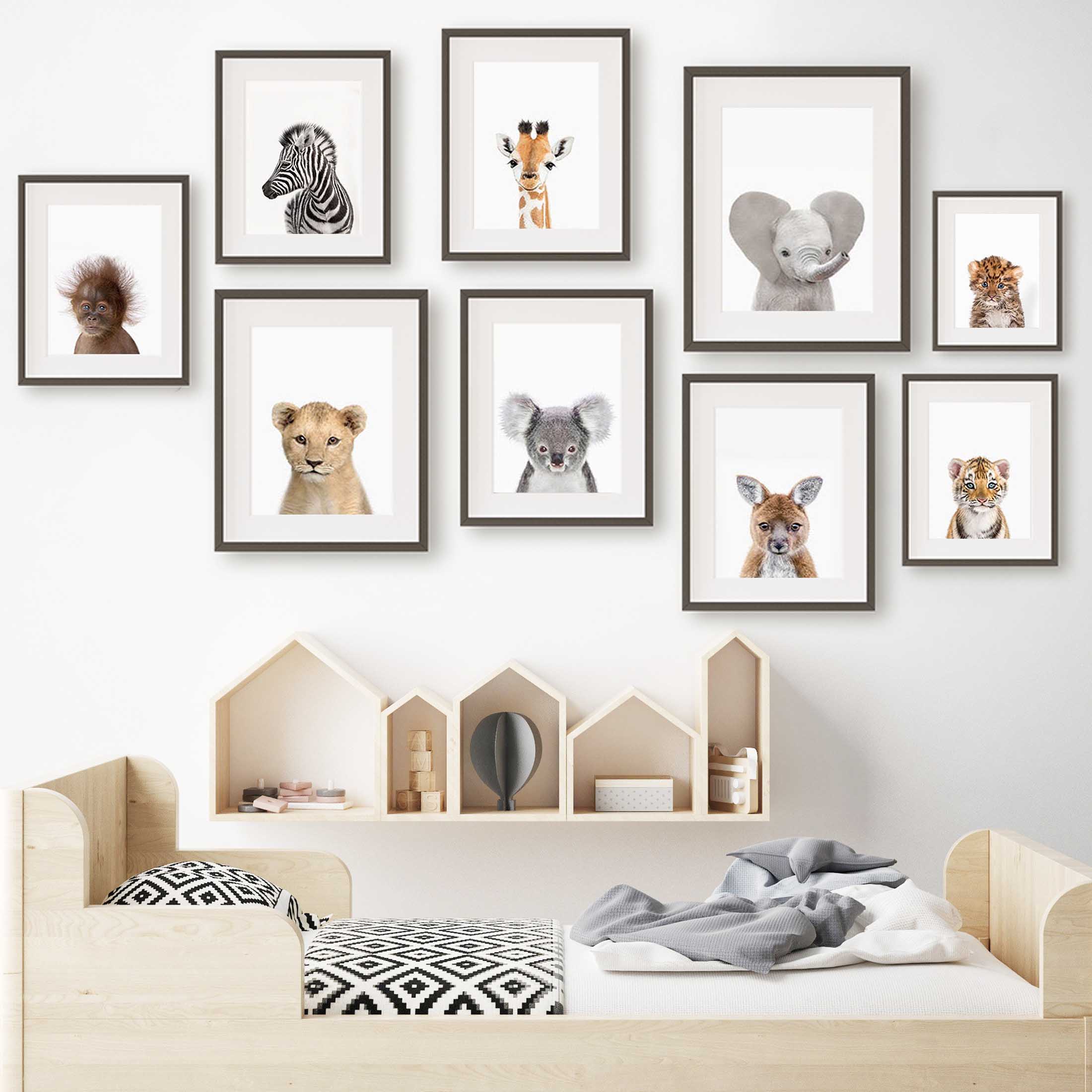 Baby Animal Nursery Wall Art P - Baby Zoo Nursery 评论和价格