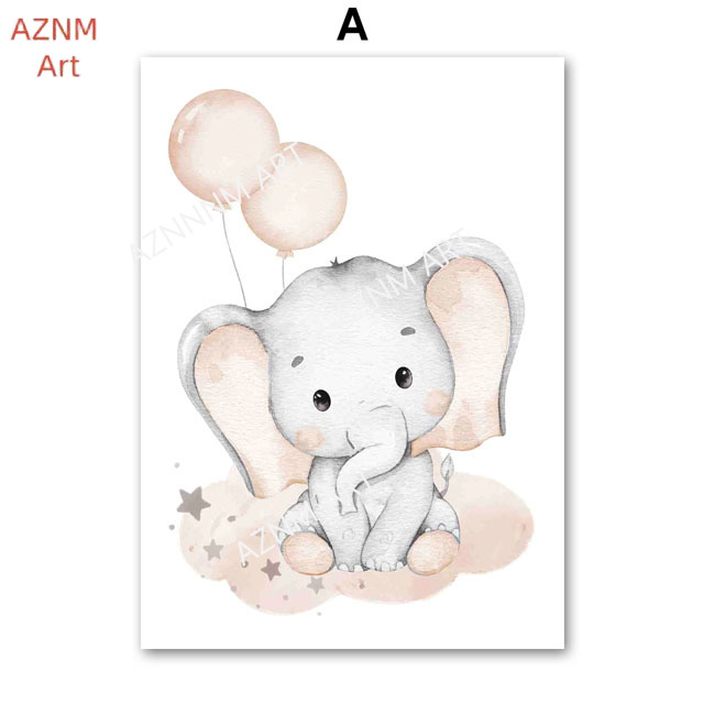 Elephant Balloon Rainbow Moon  - Baby Nursery Kids 评论和价格