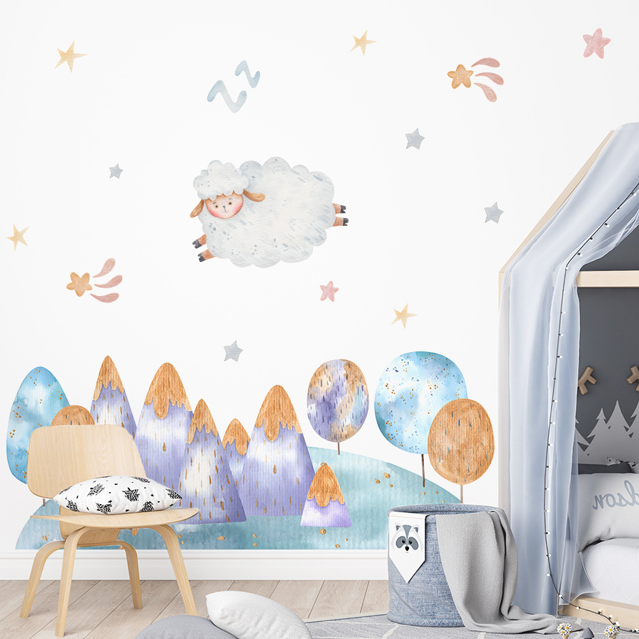 Cartoon Cute Sheep Flying Fore - Baby Nursery Tree 评论和价格
