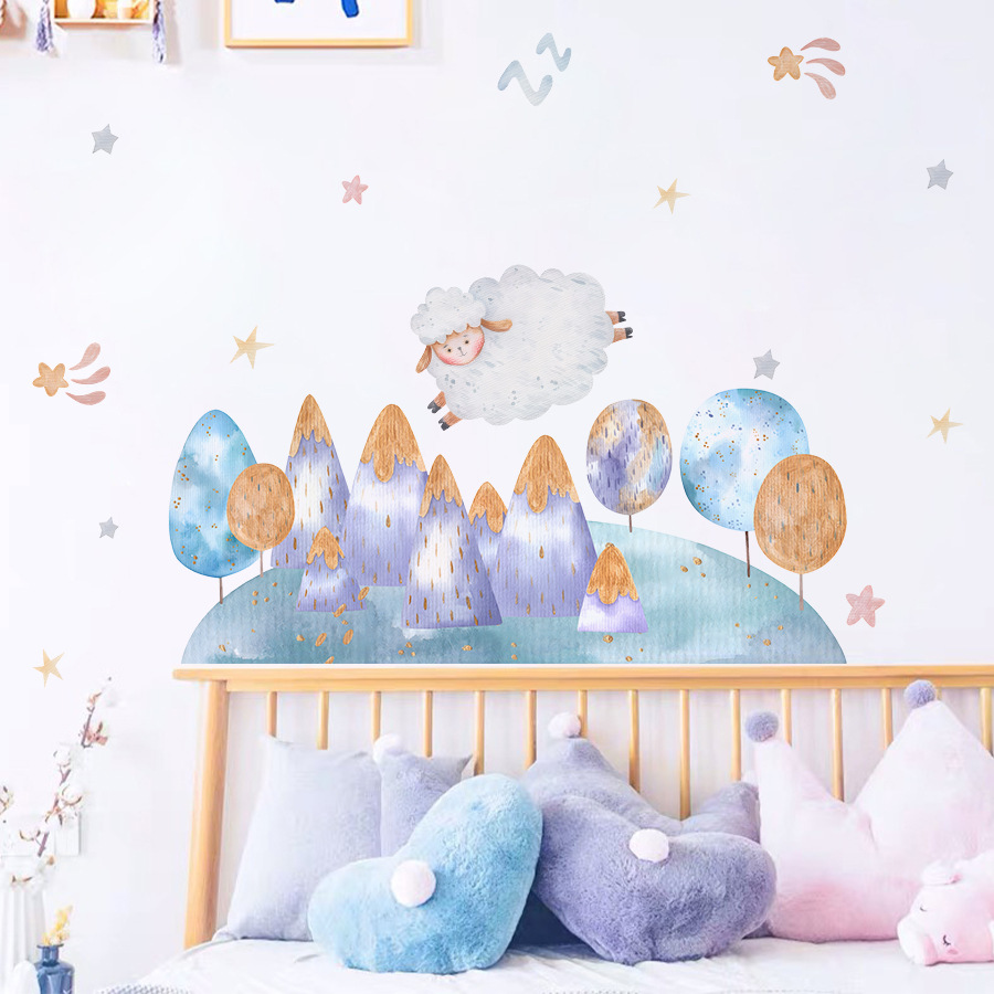 Cartoon Cute Sheep Flying Fore - Baby Nursery Tree 评论和价格
