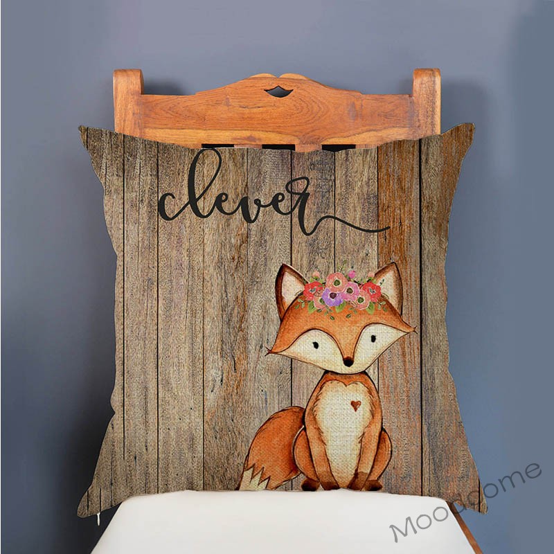 Cute Woodland Animals Wood Tex - Baby Nursery Cushion 评论和价格