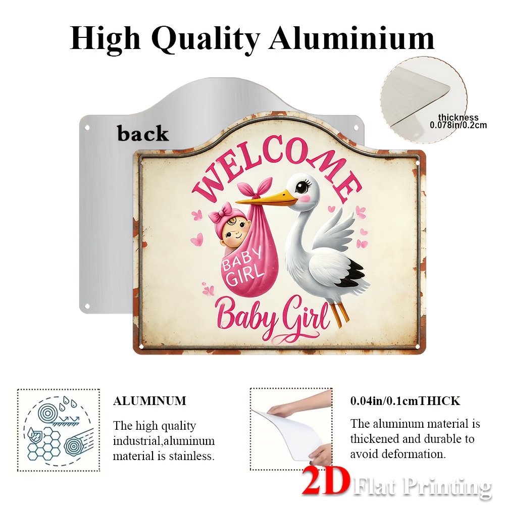 1pc 2D Flat Sign Artwork Depic - Baby Nursery Pink 评论和价格
