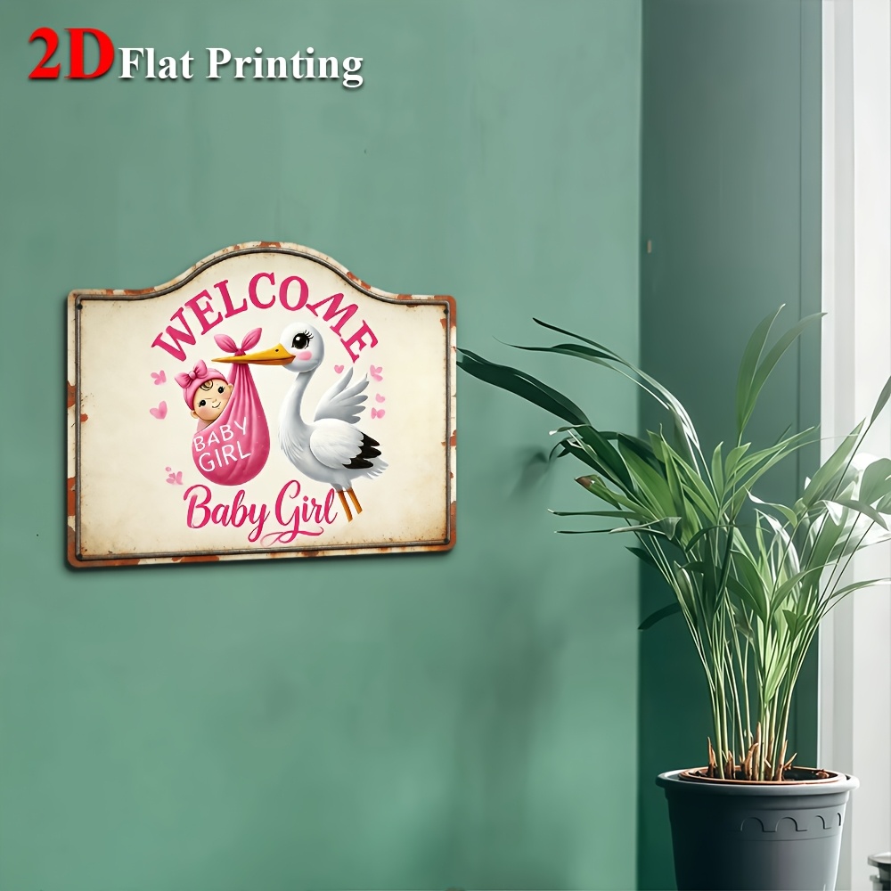 1pc 2D Flat Sign Artwork Depic - Baby Nursery Pink 评论和价格