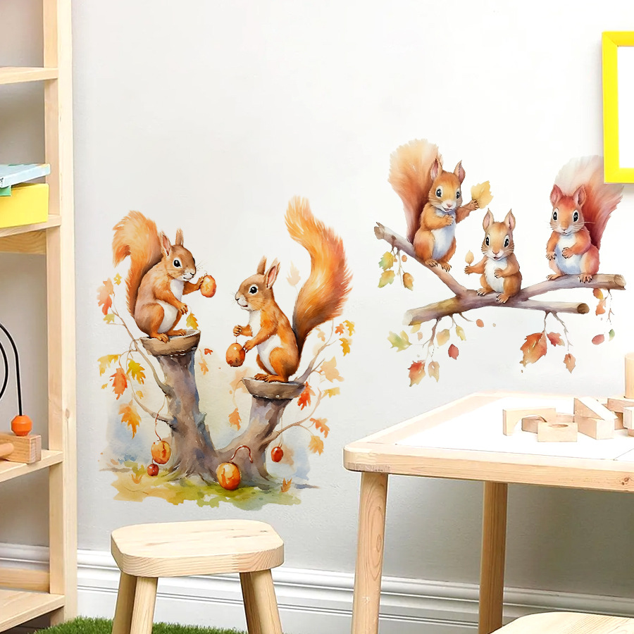 Cartoon Cute Warm Squirrel Fam - Baby Nursery Tree 评论和价格