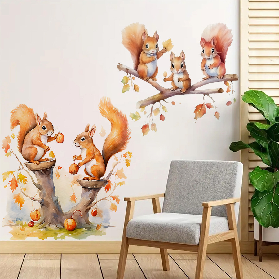 Cartoon Cute Warm Squirrel Fam - Baby Nursery Tree 评论和价格
