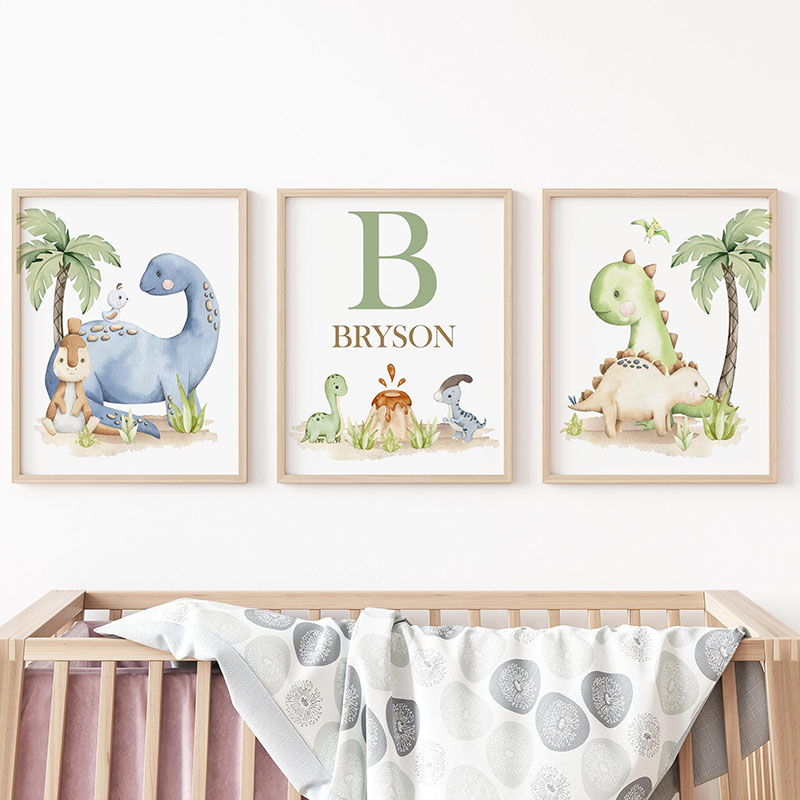 6 types Neutral Dinosaur Canva - Baby Nursery Tree 评论和价格