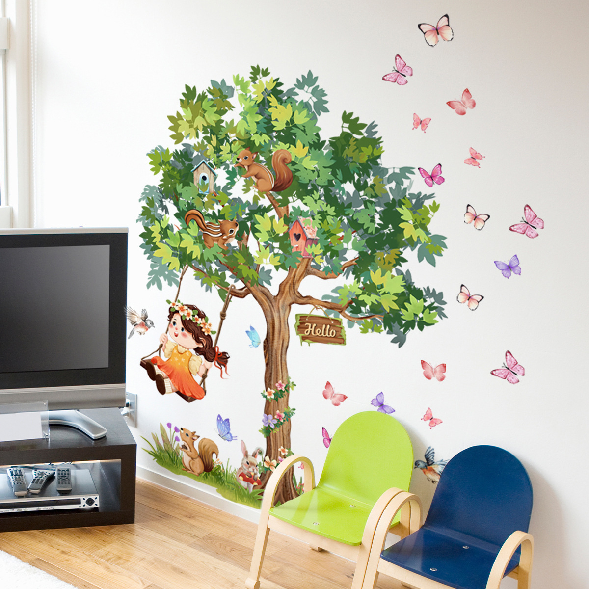 Baby Girl Swinging Swinging Un - Baby Nursery Tree 评论和价格