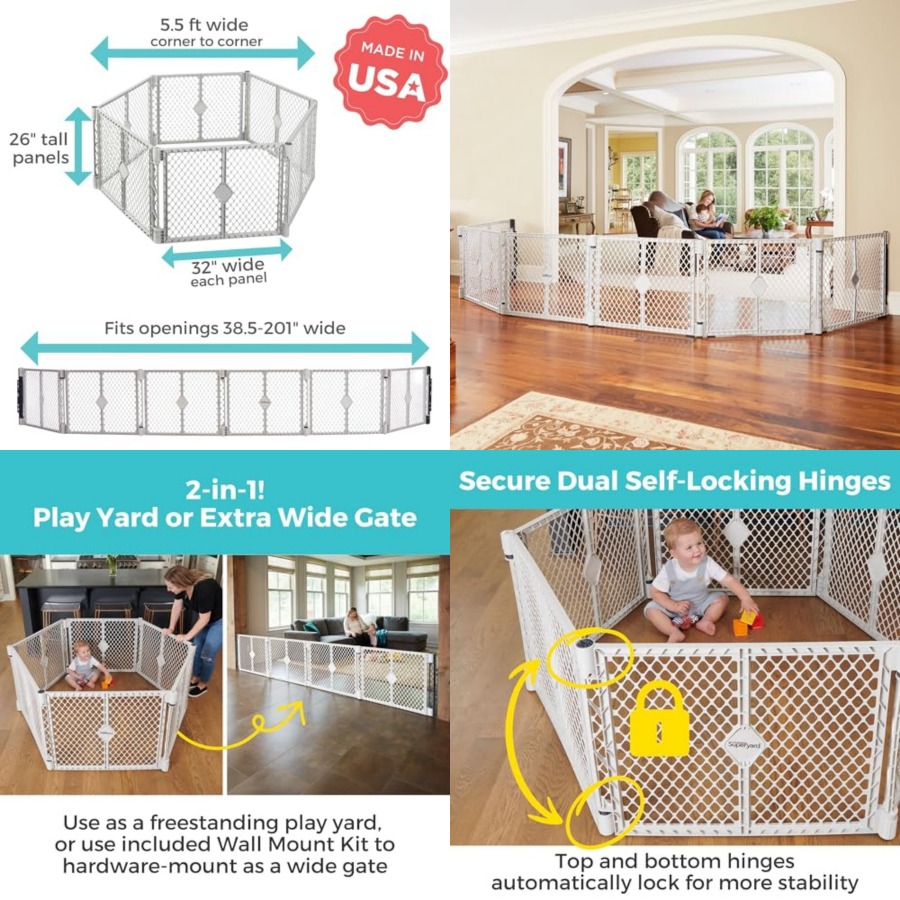 Superyard Duo Extra Wide Baby  - Baby Gate Extra Wide 评论和价格