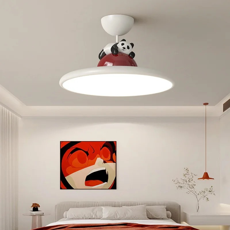 Cartoon Cream Style Panda LED  - Baby Nursery Ceiling Light 评论和价格