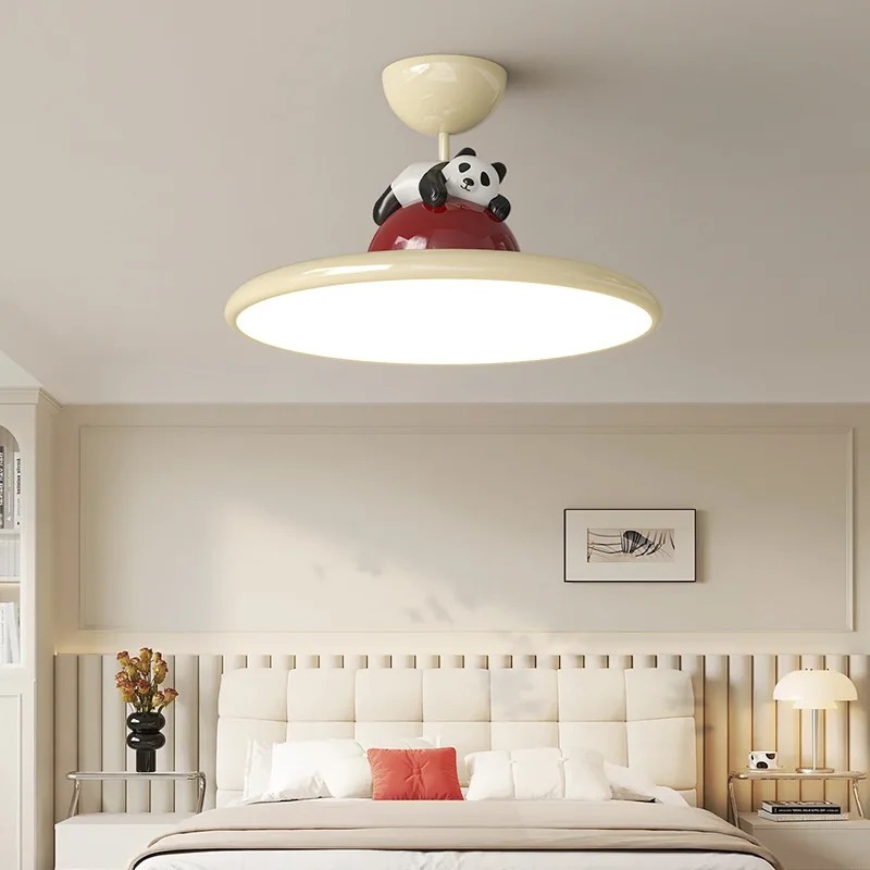 Cartoon Cream Style Panda LED  - Baby Nursery Ceiling Light 评论和价格