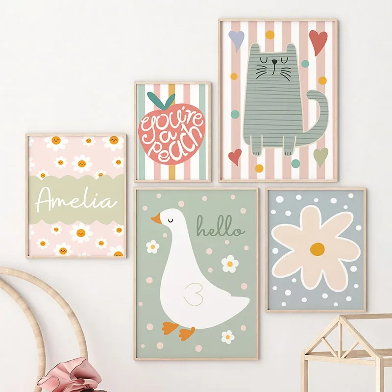 Cartoon Cat Duck Bird Apple Cu - Baby Nursery Kids 评论和价格