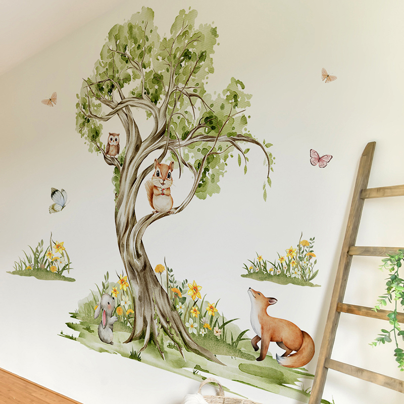 Watercolor Forest Large Tree A - Baby Nursery Tree 评论和价格