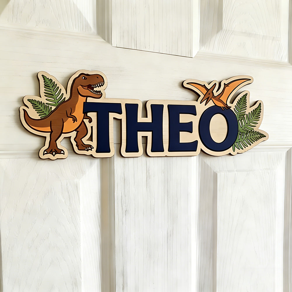 Personalized Dinosaur Name Sig - Baby Nursery Kids 评论和价格