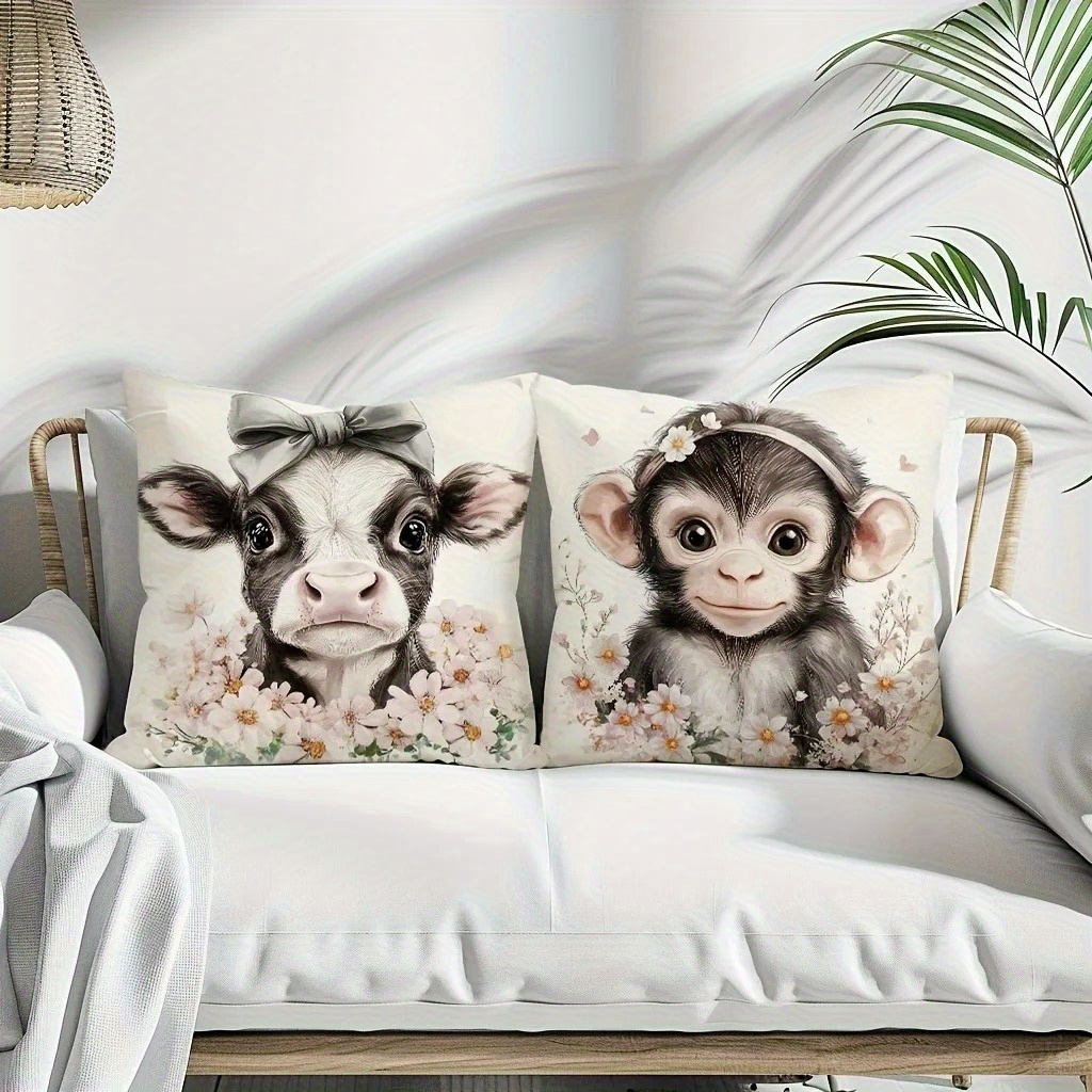 Cute Baby Farm Animal Throw Pi - Baby Nursery Cushion 评论和价格