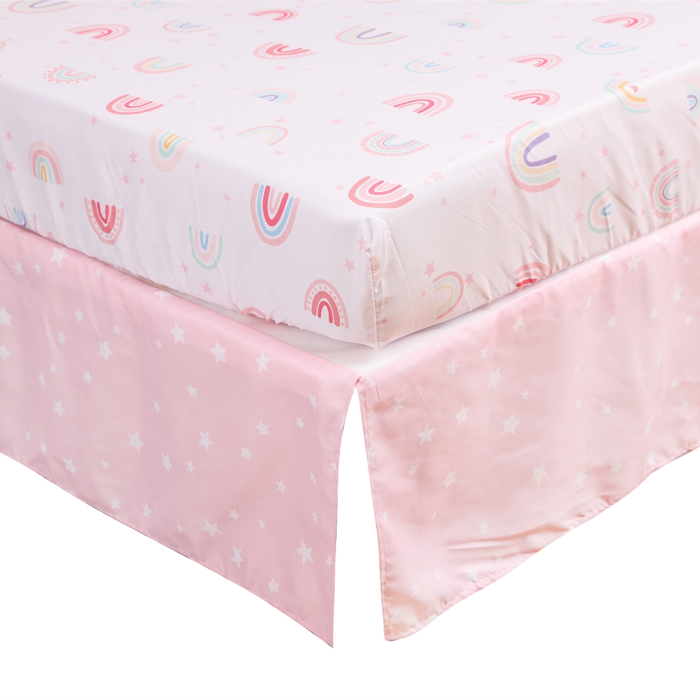 3Pcs Rainbow Baby Infant Crib  - Baby Nursery Bedding Sets 评论和价格