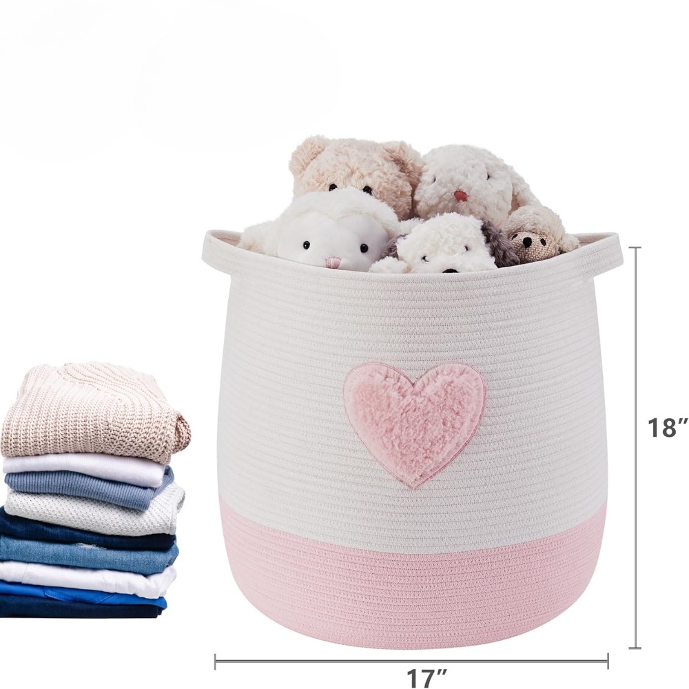 Pink Laundry Basket Hamper for - Baby Nursery Pink 评论和价格
