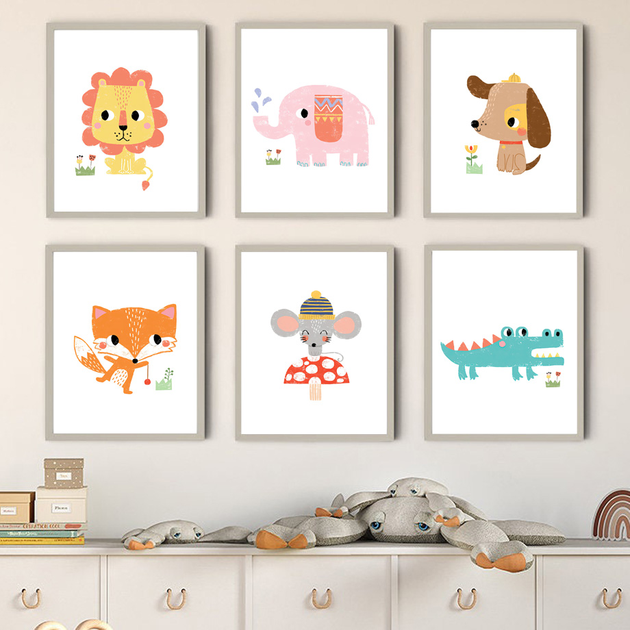 1pc frameless Canvas Painting  - Baby Zoo Nursery 评论和价格