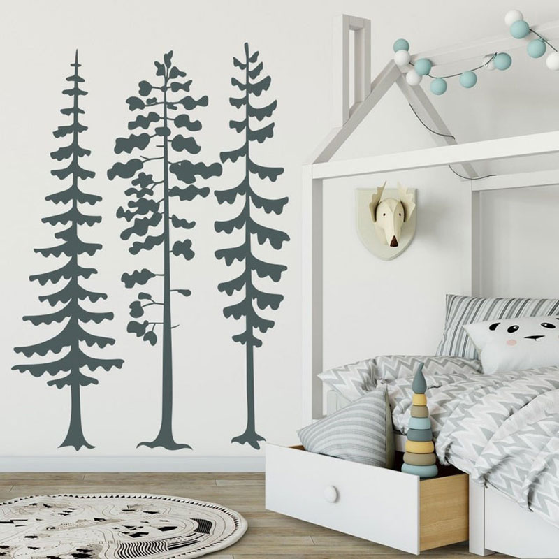 Minimalist Forest Pine Tree Wa - Baby Nursery Tree 评论和价格