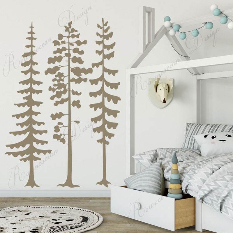 Minimalist Forest Pine Tree Wa - Baby Nursery Tree 评论和价格