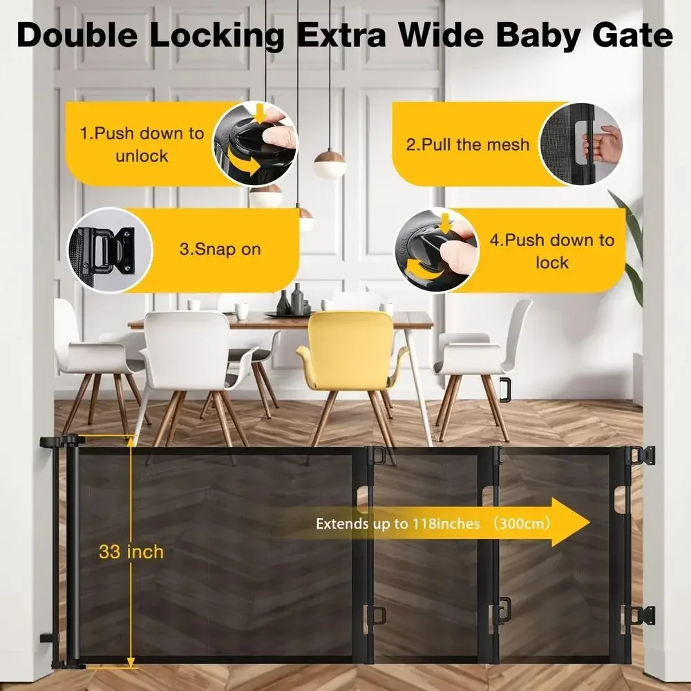 Retractable Extra Wide 118 Inc - Baby Gate Extra Wide 评论和价格