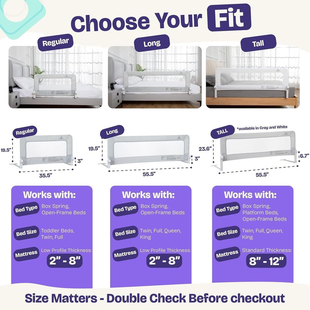 1-Pack Bed Rail Toddlers 55.5  - Bed Rail Toddler 评论和价格