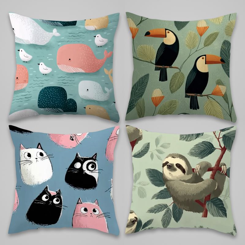 4 Piece Pillowcase Set Cute An - Baby Nursery Bedding Sets 评论和价格