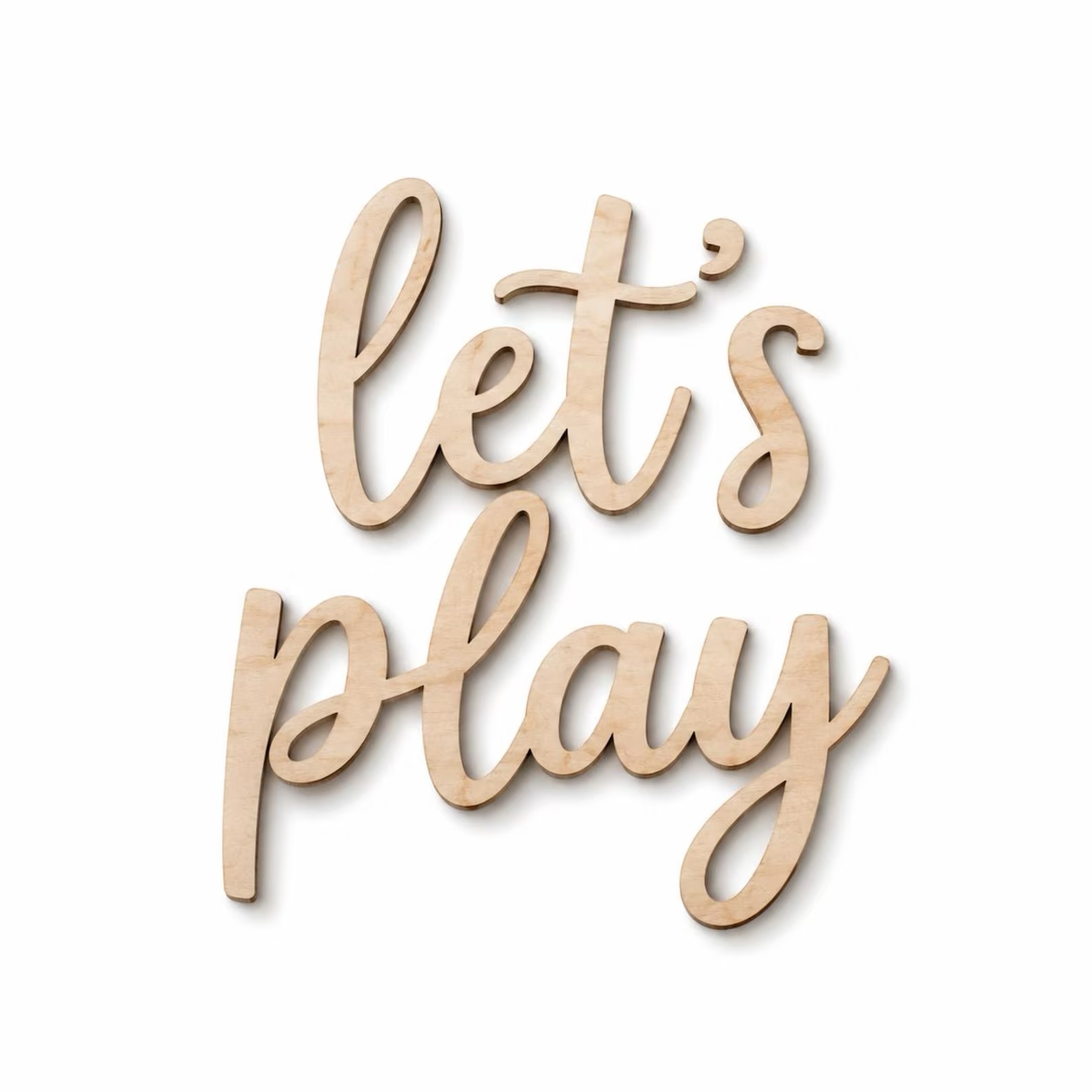 Let's Play Wooden Wall Sign, P - Baby Nursery Wall Art 评论和价格