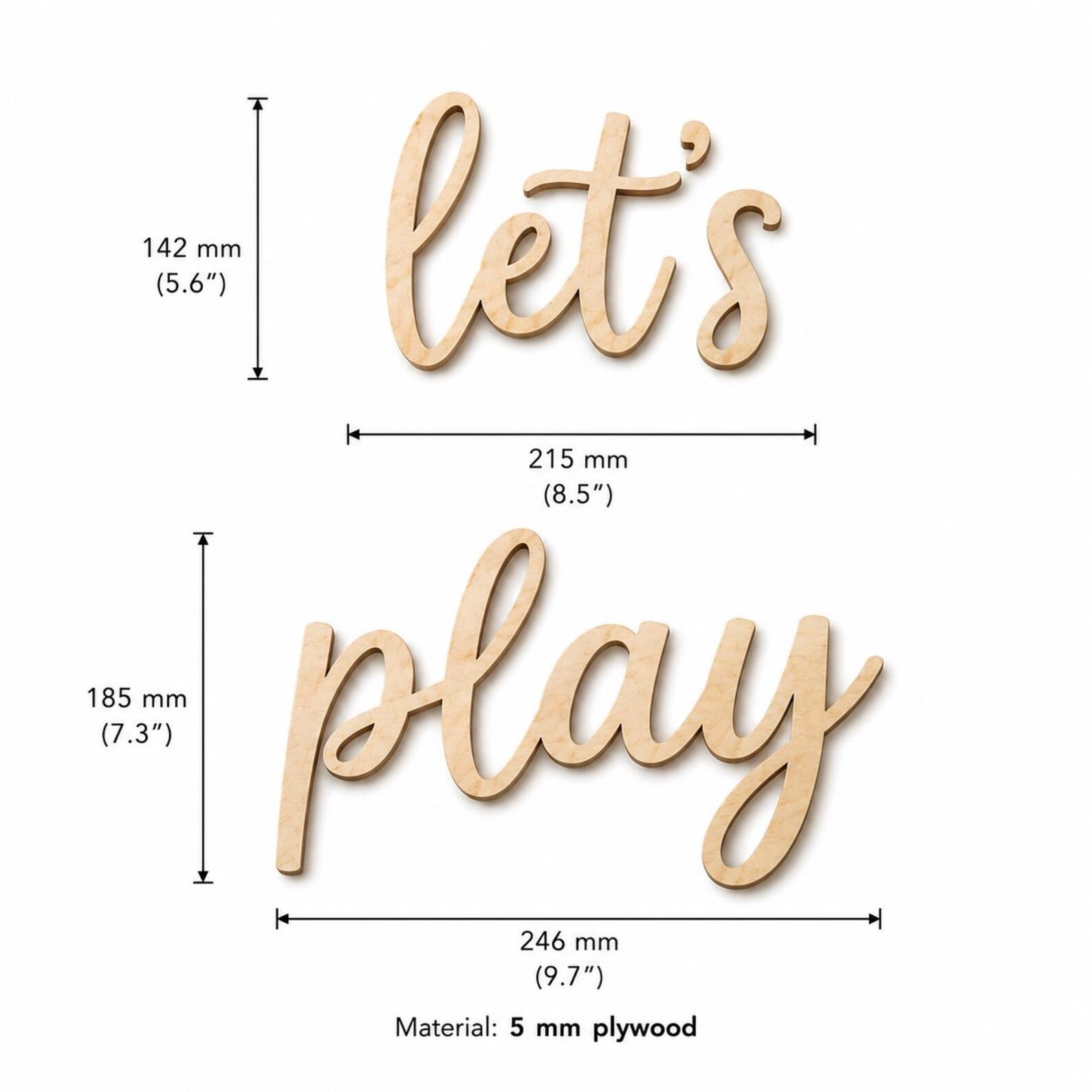 Let's Play Wooden Wall Sign, P - Baby Nursery Wall Art 评论和价格