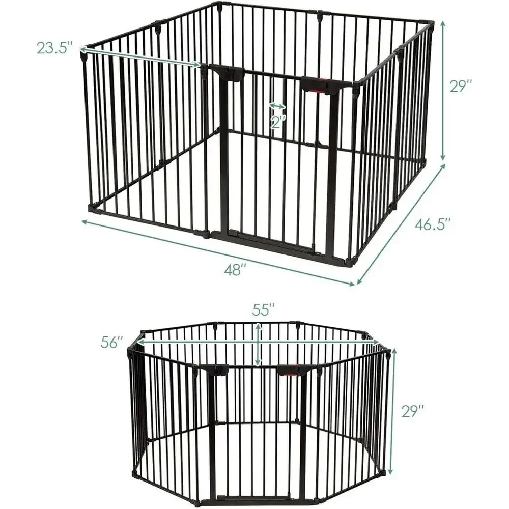8-Panel Adjustable Extra Wide  - Baby Gate Extra Wide 评论和价格