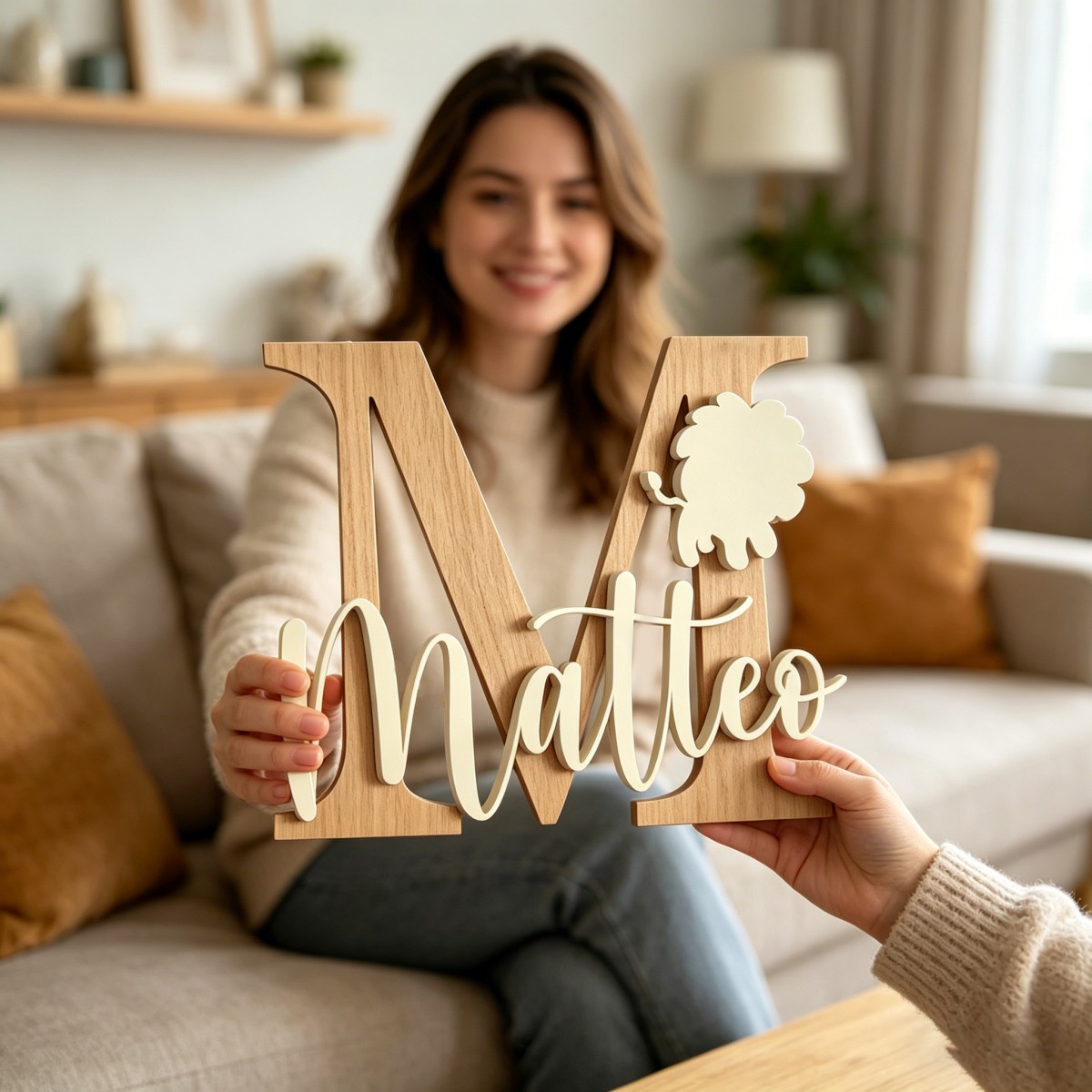 1Pc Custom Lion Name & Initial - Baby Nursery Kids 评论和价格