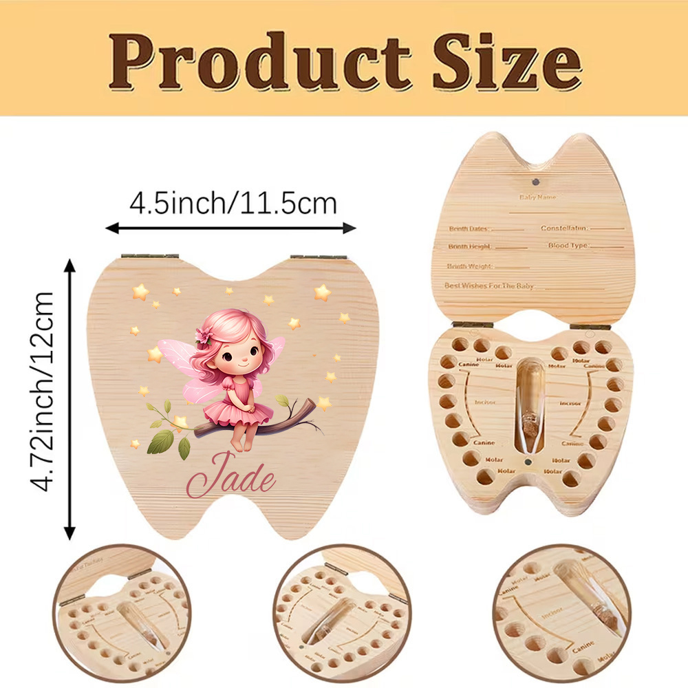 Personalized Tooth Fairy Woode - Baby Keepsake Box 评论和价格