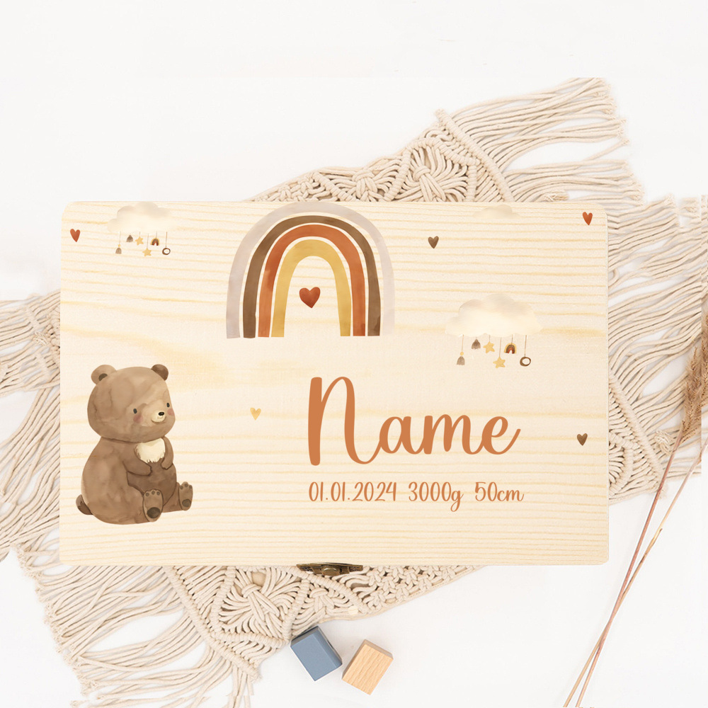 Personalized Baby Memory Box B - Baby Keepsake Box 评论和价格