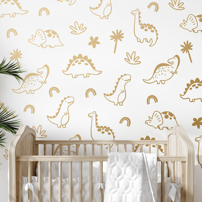 Geometric Dinosaur Tree Rainbo - Baby Nursery Tree 评论和价格
