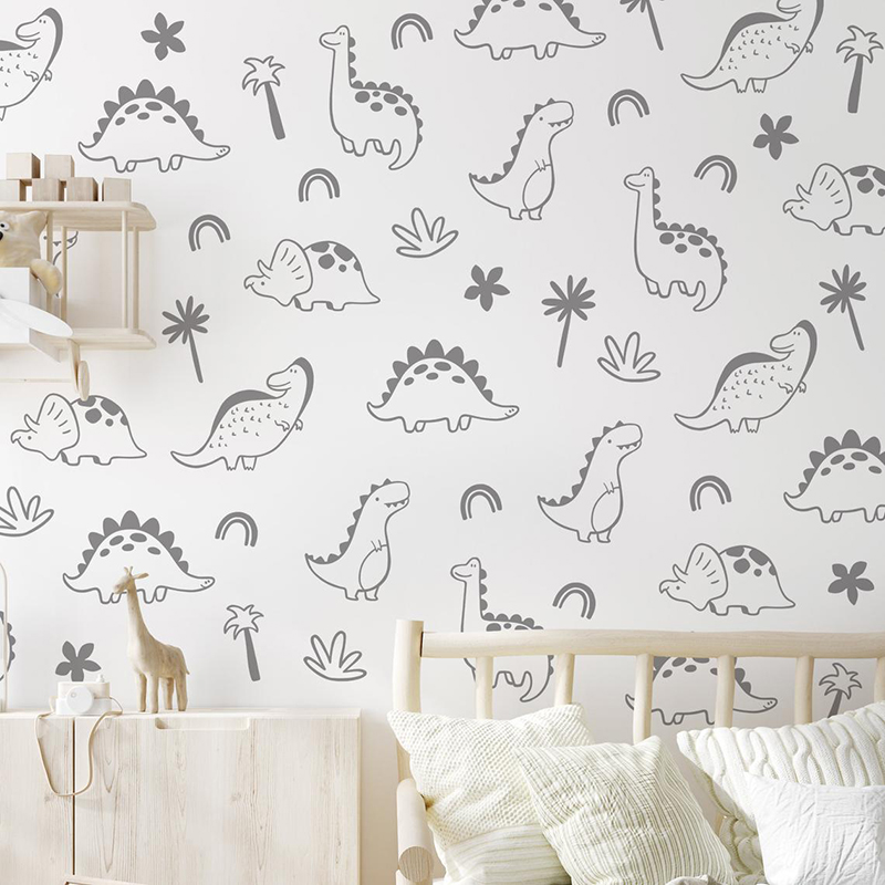 Geometric Dinosaur Tree Rainbo - Baby Nursery Tree 评论和价格