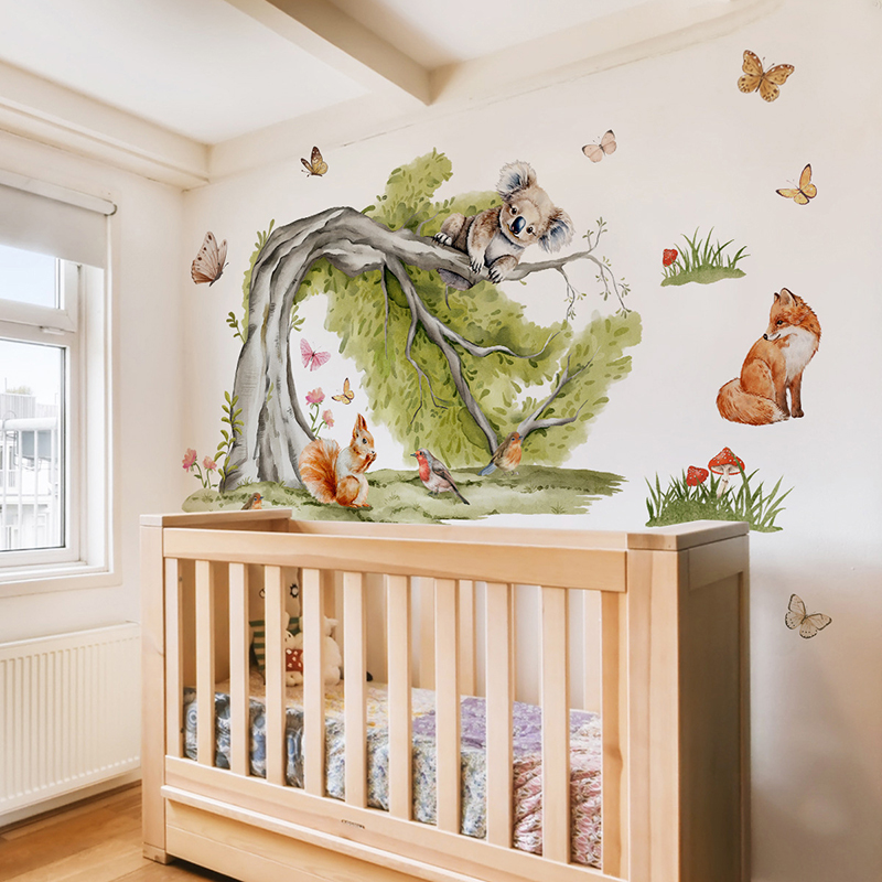 Jungle Large Tree Animals Wall - Baby Nursery Tree 评论和价格