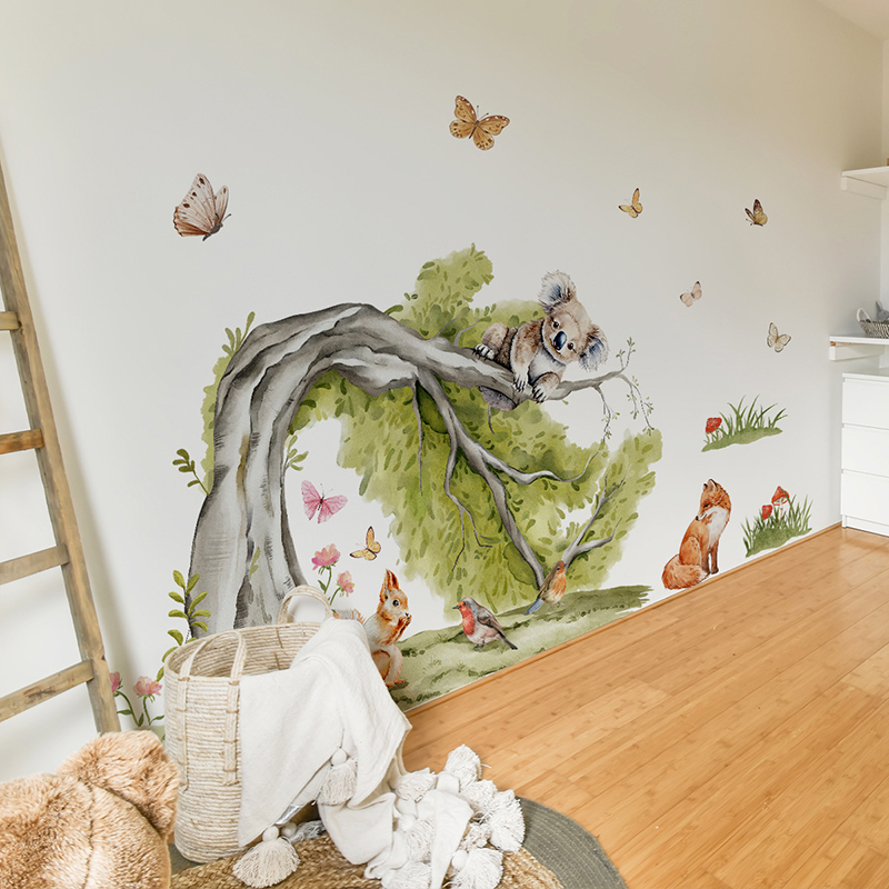 Jungle Large Tree Animals Wall - Baby Nursery Tree 评论和价格