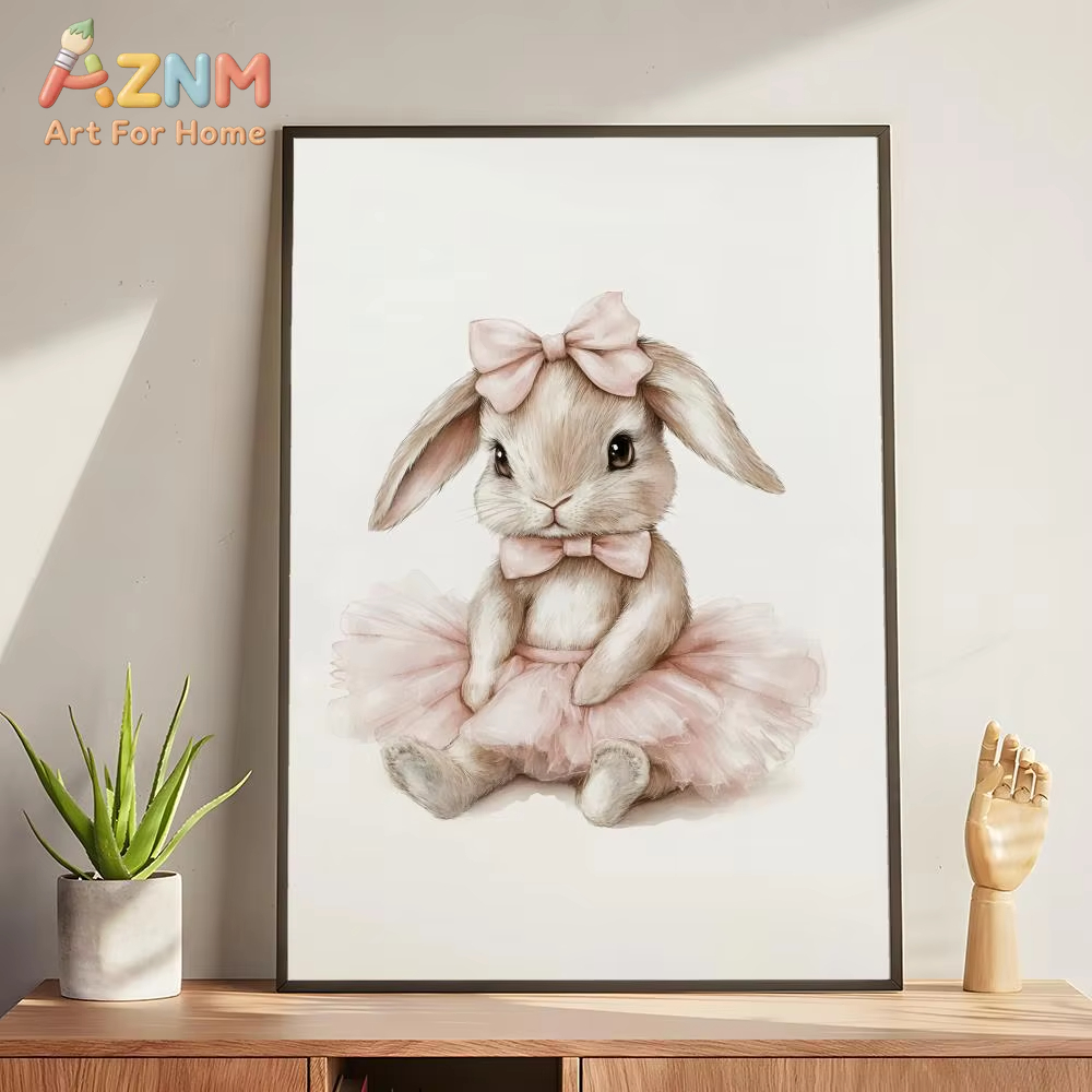 Cute Ballerina Bunny Ballet An - Baby Nursery Wall Art 评论和价格