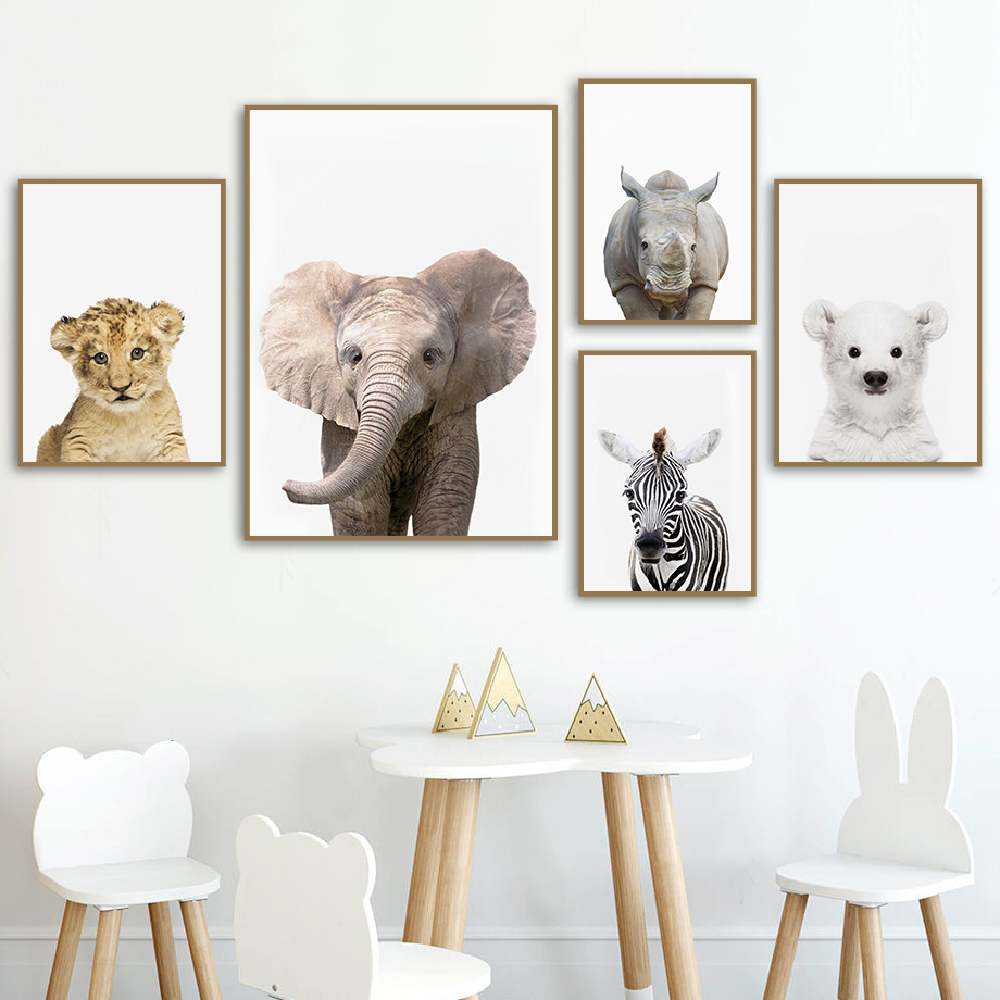 1pc frameless Canvas Painting  - Baby Zoo Nursery 评论和价格