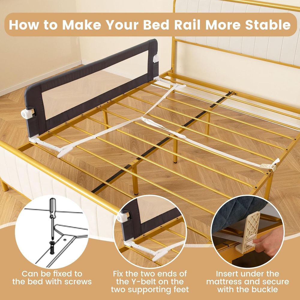 60-Inch Extra Long Portable Sw - Bed Rail Toddler 评论和价格