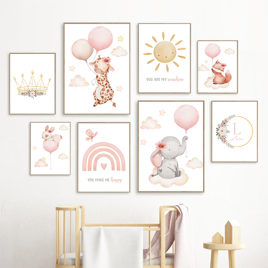 Blush Pink Nursery Wall Art Ba - Baby Nursery Pink 评论和价格