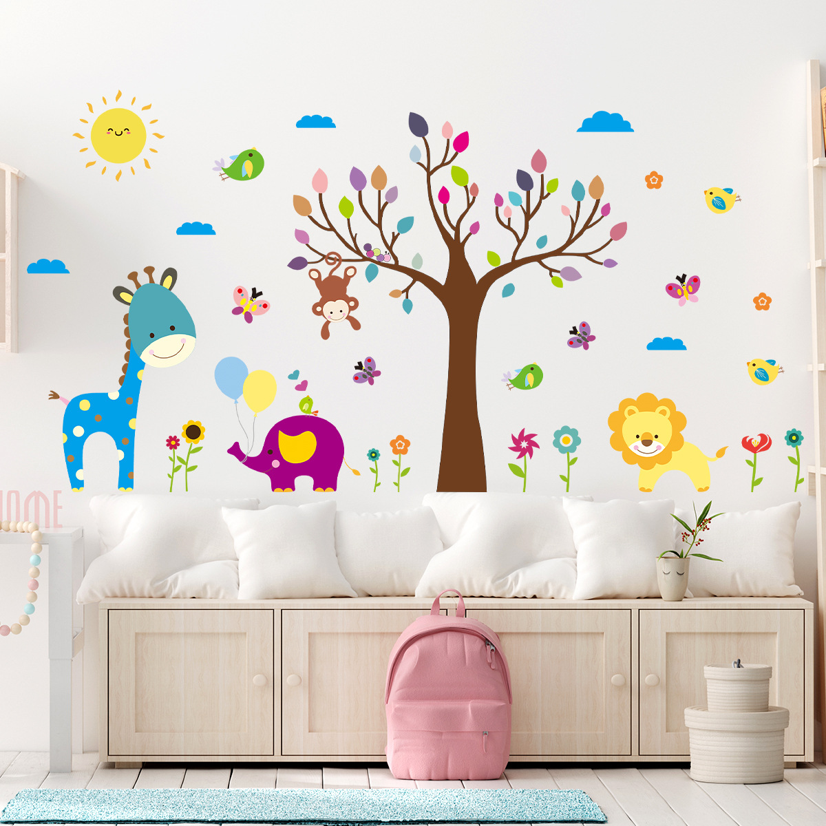 Cartoon Childlike Colorful Gra - Baby Nursery Tree 评论和价格
