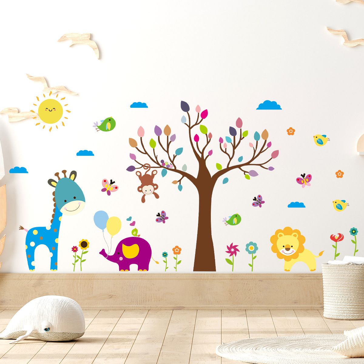 Cartoon Childlike Colorful Gra - Baby Nursery Tree 评论和价格